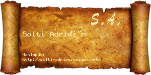 Solti Adrián névjegykártya